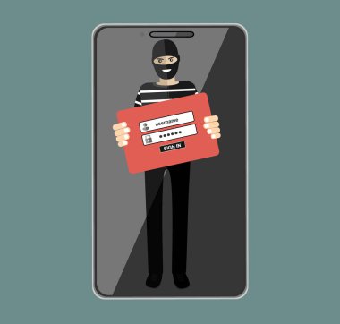 Bilgi güvenliği kavramı, web pankartı, basitçe vektör illüstrasyonu   