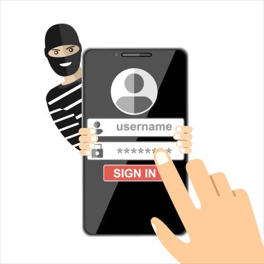 Bilgi güvenliği kavramı, web pankartı, basitçe vektör illüstrasyonu   
