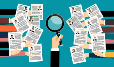 iş teklifi, özgeçmiş afişi, vektör illüstrasyon konsept tasarımı