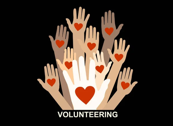 Voluntariado Banner Web Simplemente Vector Ilustración — Archivo Imágenes Vectoriales