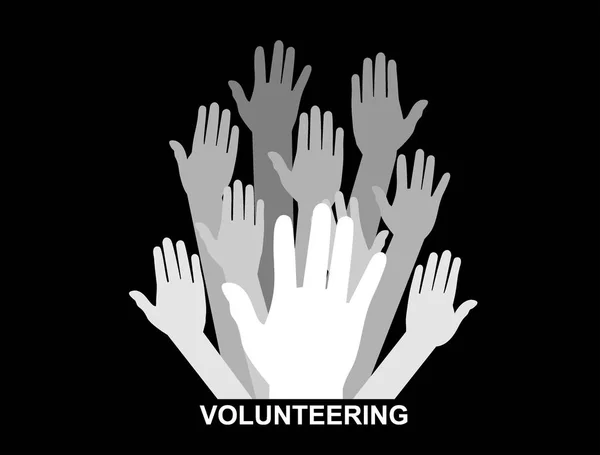 Freiwilliges Web Banner Einfach Vektorillustration — Stockvektor