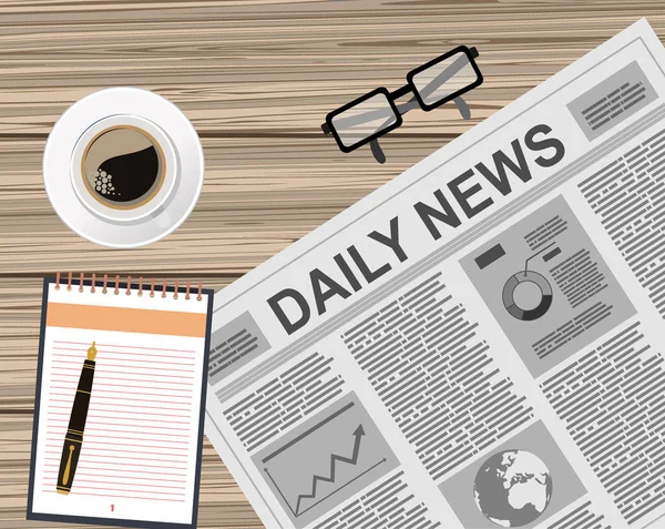 Newspaper Web Banner Simply Vector Illustration — 스톡 벡터