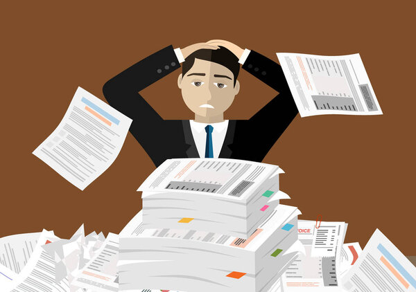 paper work web banner, simply vector illustration 