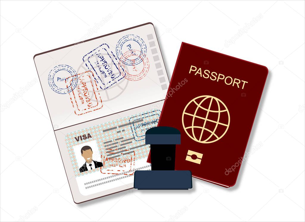 passport web banner, simply vector illustration    