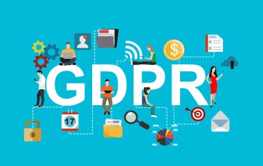Gdpr web pankartı, basitçe vektör illüstrasyonu 