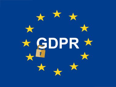 Gdpr web pankartı, basitçe vektör illüstrasyonu 