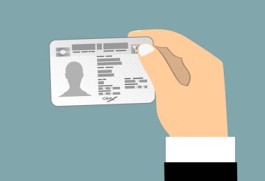 Kimlik kartı web pankartı, basitçe vektör illüstrasyonu    