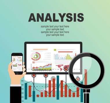 Analiz web pankartı, basitçe vektör illüstrasyonu 
