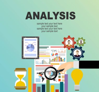 Analiz web pankartı, basitçe vektör illüstrasyonu 
