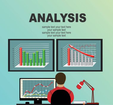 Analiz web pankartı, basitçe vektör illüstrasyonu 