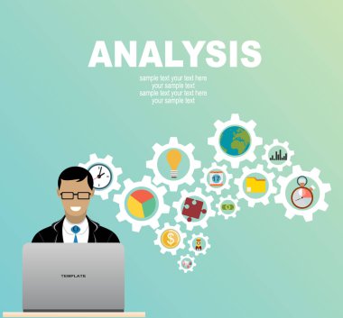 Analiz web pankartı, basitçe vektör illüstrasyonu 