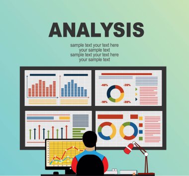 Analiz web pankartı, basitçe vektör illüstrasyonu 