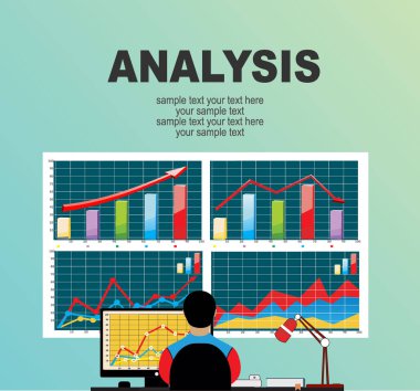 Analiz web pankartı, basitçe vektör illüstrasyonu 