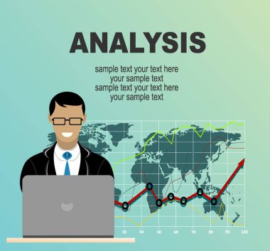 Analiz web pankartı, basitçe vektör illüstrasyonu 