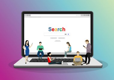 Web pankartını ara, basitçe vektör illüstrasyonuName  