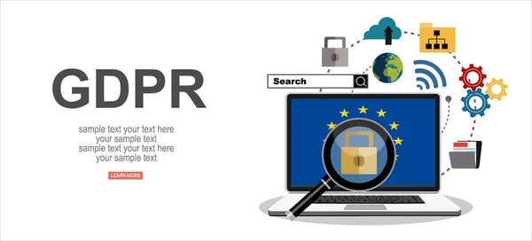 Веб Баннер Gdpr Просто Векторная Иллюстрация — стоковый вектор