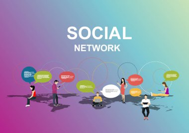 Sosyal ağ web pankartı, basitçe vektör illüstrasyonuName  