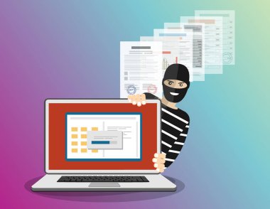 Bilgi güvenliği kavramı, web pankartı, basitçe vektör illüstrasyonu   