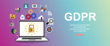 Gdpr web pankartı, basitçe vektör illüstrasyonu  