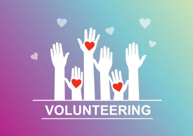 Gönüllü web pankartı, basitçe vektör illüstrasyonuName  