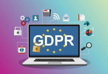 Gdpr web pankartı, basitçe vektör illüstrasyonu  