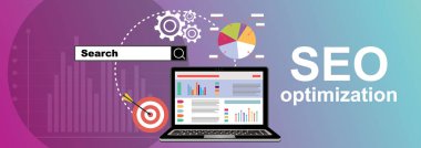 Seo web pankartı, basitçe vektör illüstrasyonu  