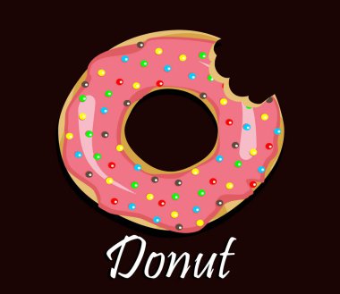 donut web pankartı, basitçe vektör illüstrasyonu 
