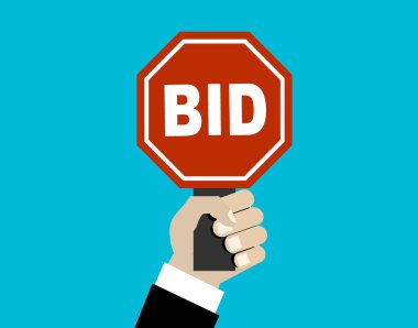 Bid web pankartı, basit vektör illüstrasyonu  