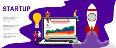 başlangıç web afişi, basit vektör illüstrasyonuName 