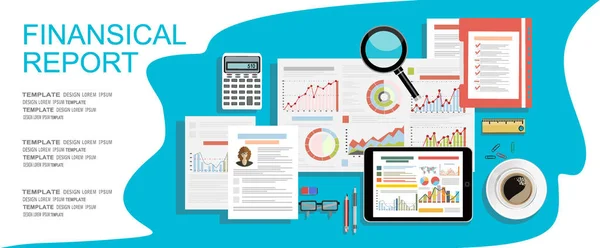 Financial Report Vector Illustration Modern Design — Stock Vector