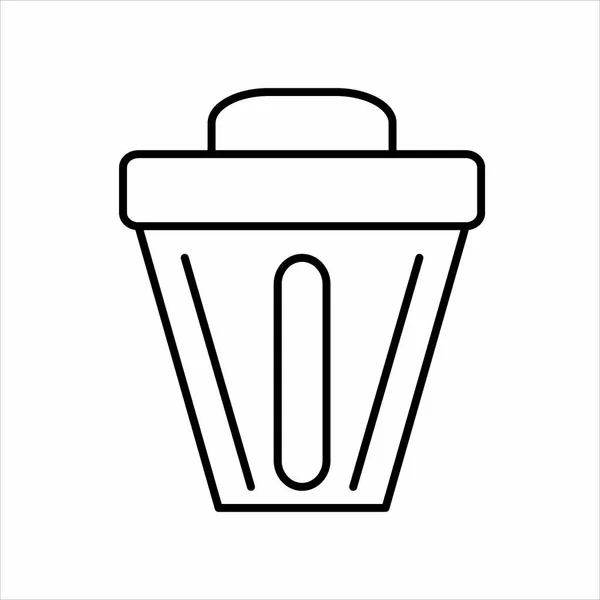 無色のアイコンのゴミ箱ベクトルイラスト現代的なデザイン — ストックベクタ