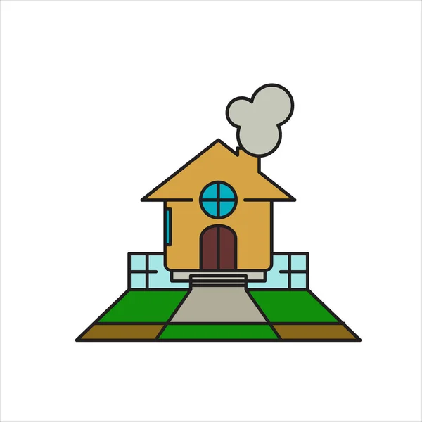 Colored Icon House Vector Illustration Modern Design — Stock Vector