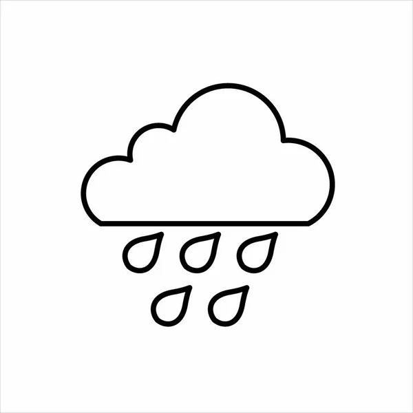 Colorless Icon Cloud Rain Vector Illustration Modern Design — Stock Vector