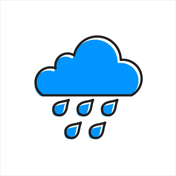 Σύννεφο Εικονίδιο Βροχής Διανυσματική Απεικόνιση Μοντέρνο Σχεδιασμό — Διανυσματικό Αρχείο