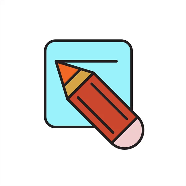 Crayon Icône Couleur Avec Document Illustration Vectorielle Design Moderne — Image vectorielle