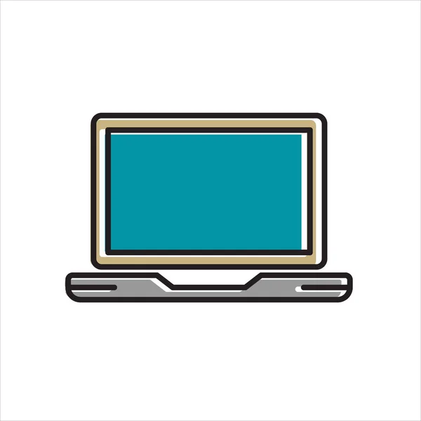 Gekleurde Laptop Pictogram Vector Illustratie Modern Design — Stockvector