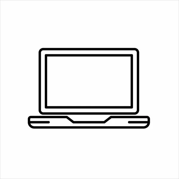 無色のノートパソコンのアイコンベクトルイラスト現代的なデザイン — ストックベクタ