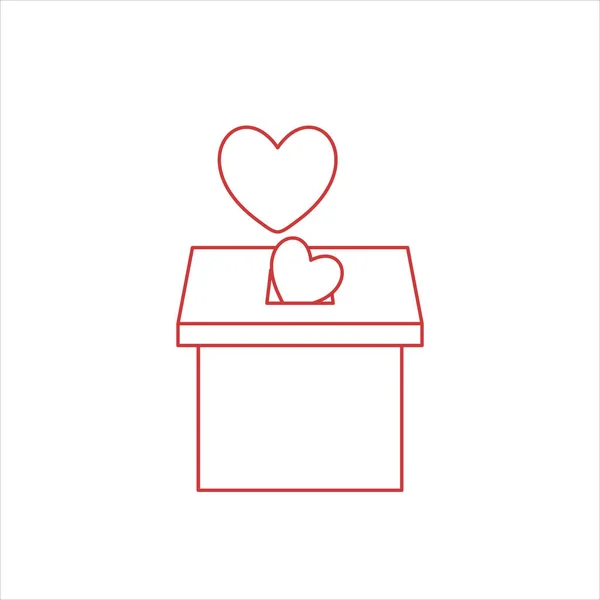 Heart Box Icon Vector Illustration Modern Design — Stock Vector