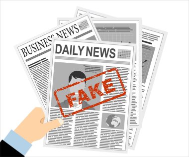 Sahte haber ya da gerçek içeren gazete, vektör illüstrasyon kavramı