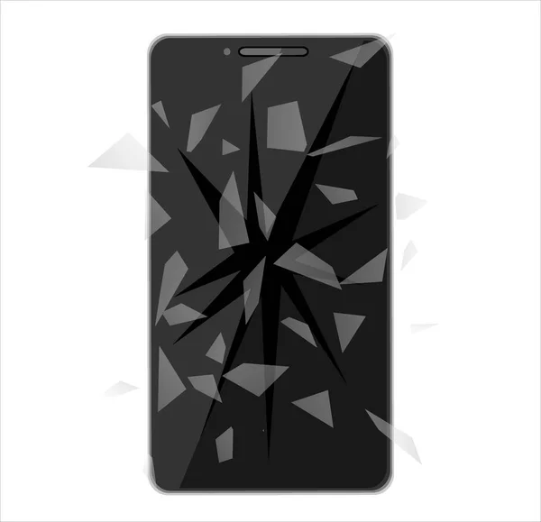 Abgestürzter Bildschirm Des Smartphones Einfach Vektorillustration — Stockvektor