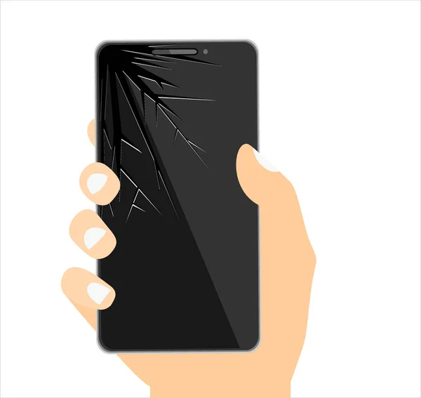 Crashed Screen Smartphone Simply Vector Illustration — Stock Vector