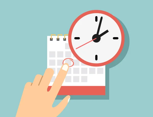 Calendario Reloj Simplemente Vector Ilustración — Archivo Imágenes Vectoriales