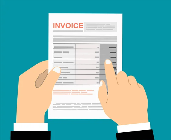 Invoice Hands Simply Vector Illustration — 스톡 벡터