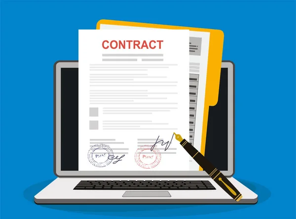 Contract Pen Simply Vector Illustration — 스톡 벡터
