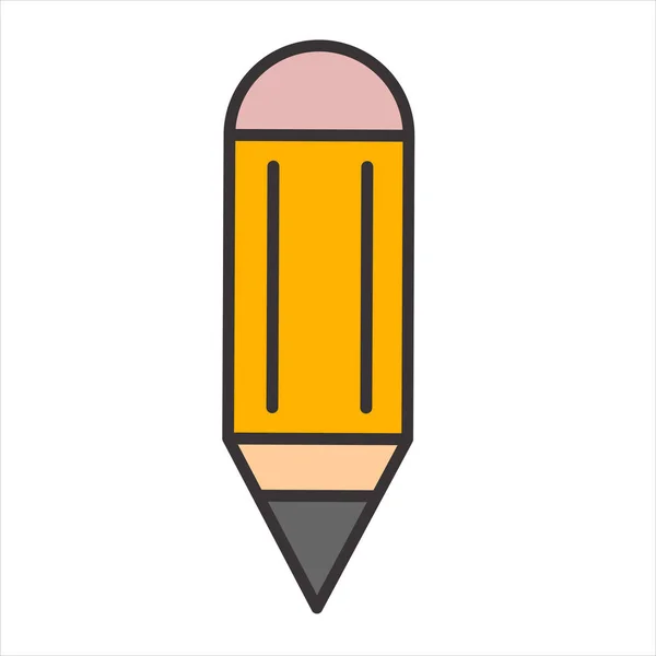 Yellow Colored Pencil Simple Icon — Stock Vector