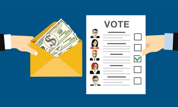 bribe during elections, vector illustration