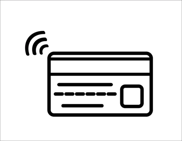 Cartão Crédito Com Passe Pagamento Vetor Ícone Simples —  Vetores de Stock