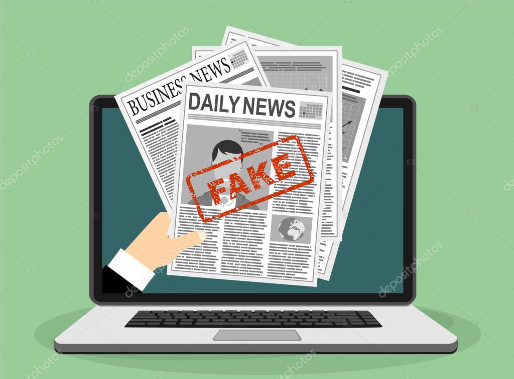 Fake news or fact, vector illustration concept