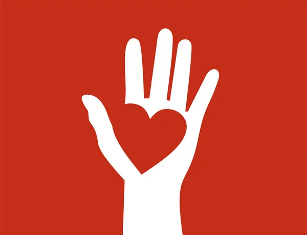 Εθελοντής Banner Απομονωμένο Χέρι Καρδιά Μέσα Διάνυσμα Εικονογράφηση Έννοια Σχεδιασμού — Διανυσματικό Αρχείο