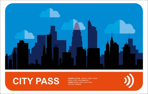 Illustration Vectorielle Style Plat Carte City Pass — Image vectorielle